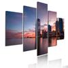 5 Pieces Modular Picture Bustling Cityscape Poster HD Printed Wall Art Modern Metropolis Skyscrapers Canvas Painting Home Decor