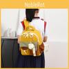 Childrens Color Blocked Backpack With Plush Pendant For School Use
