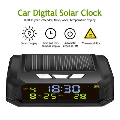 Auto Uhr USB Solar Ladung Smart Digitale Uhr Kalender Zeit Temperatur LED Display Automobil Innen Zubehör Auto Starten