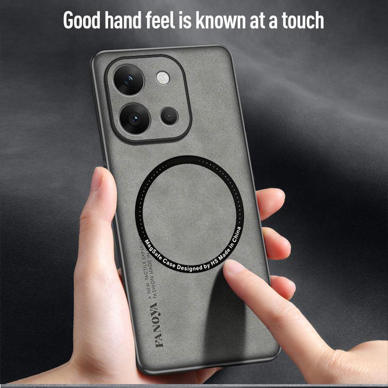 For Magsafe Case For VIVO X300E PU Leather Shockproof Case For VIVO X300 E Magnetic Wireless Charging Lens Protection TPU Cover