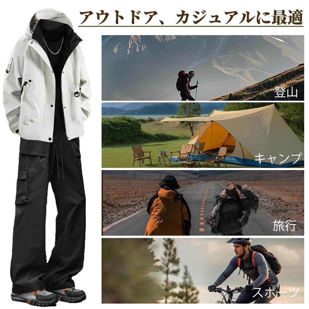 Kayiyasu Windbreaker Mountain Plus Perfect for and Sizes Men's Jacket, Parka, Water-Repellent, Hooded, Anorak, Windproof, Sizes, Casual, Thin,
