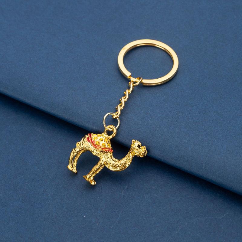 Dubai 3D Camel Metal Keychain Polished Surface Pendant Key Ring Car Key Accessory Nice Travel Souvenir Gift