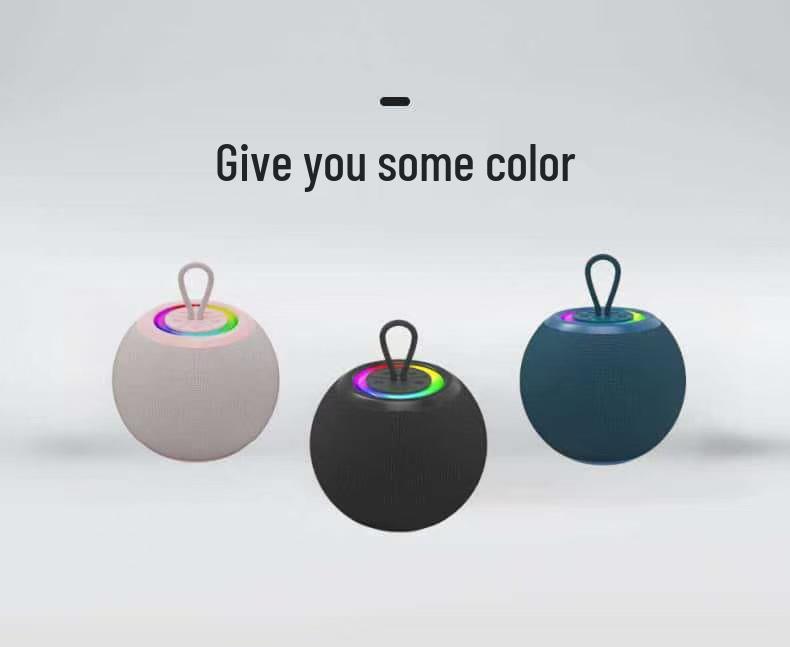 Portable RGB Light Bluetooth Speaker with Subwoofer - Creative Ball Design