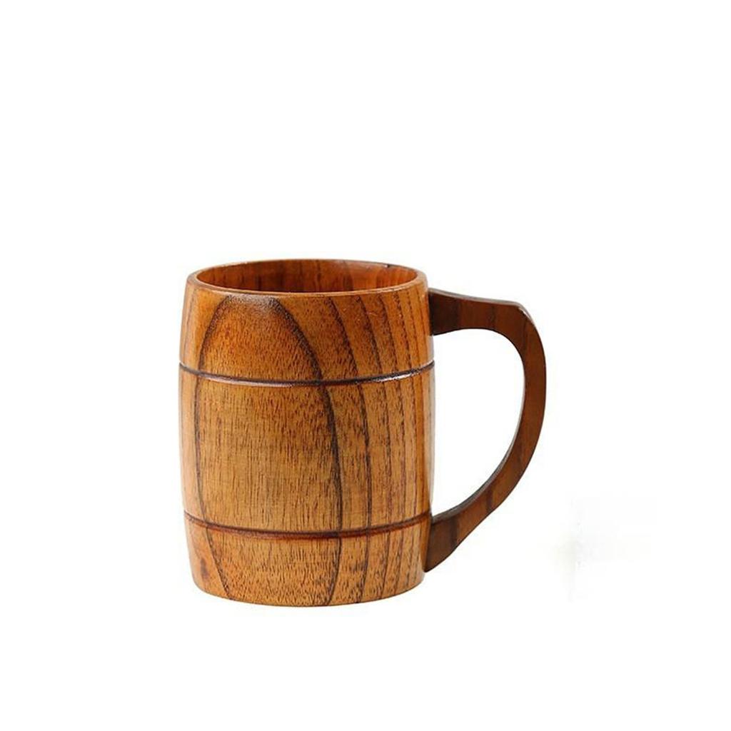 400ml Handmade Wooden Cup Chinese  Primitive Drinking Cup Natural Tea Coffee Beer Drinkware Cup Travel Teaware Home Kitchen