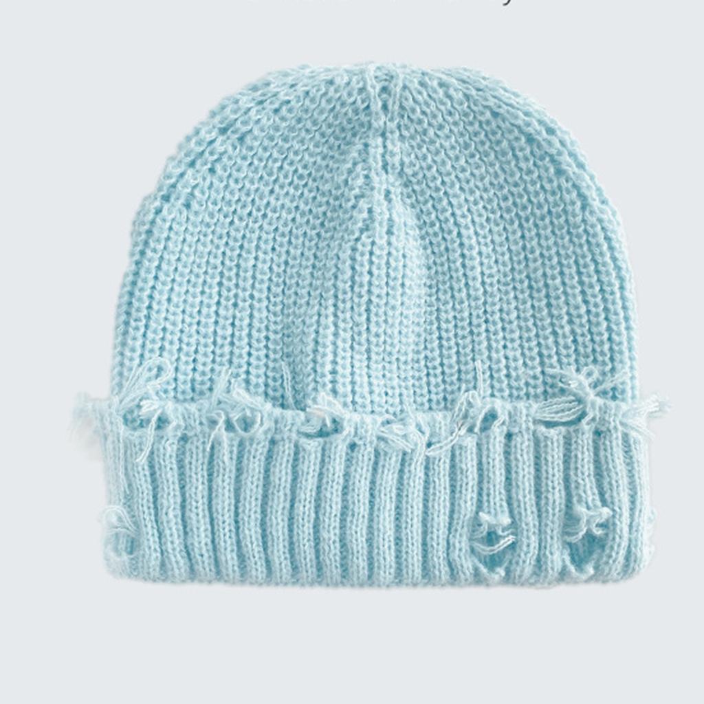 Knitted Hat, Children's Woolen Hat, Perforated Hat, Versatile And Eye-catching, Small Face
