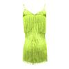 Women's Color Sleeveless Sling Tassel Dress Dress