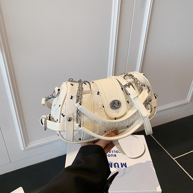 

Fashion niche contrasting color bag women s new casual versatile messenger bag portable small bag белый