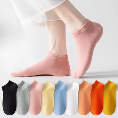 5 Pairs  Female Spring and Autumn Cotton Breathable Deodorant Sweat Absorbing Low Top Socks