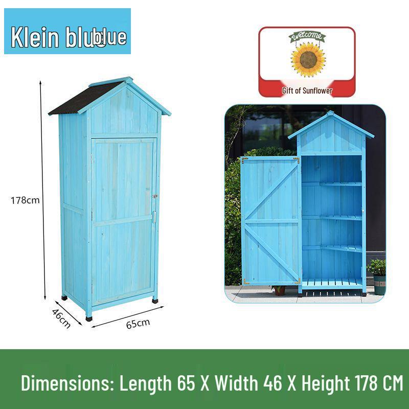 Outdoor Anti-Corrosion Solid Wood Garden Storage Cabinet with Sun Protection