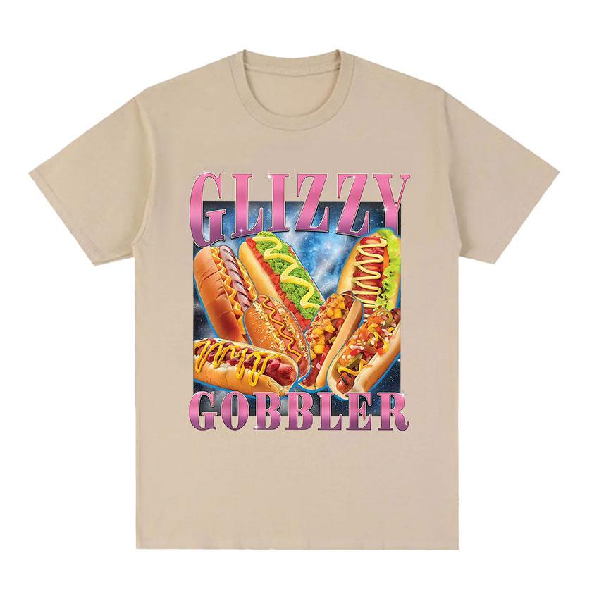Glizzy Gobbler Funny Dog Meme Graphic T-shirt Men Women Humor Style Short Sleeve Tee Shirt Fashion Oversized Cotton T Shirts