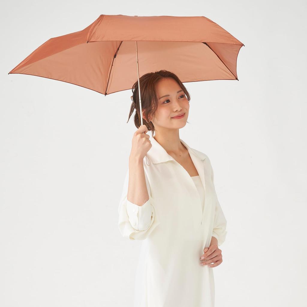 Folding Umbrella Pita pen Lightweight Slim Rain Umbrella 50cm Rib Length Outdoor Trekking Folding Umbrella pitaa 10397 Deep Orange [Moonbat] Men's