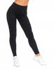 Women's Ribbed Sports Leggings with High Waist Training MORAJ S/M BLACK