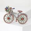 Creatieve Fiets Broche voor Dames Heren Mode Strass Bloemenmand Broches Spelden Sieraden Accessoires Feest Cadeaus 2025