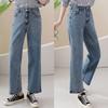 KIM YOUNG JOO GOLF Spring/Autumn Semi-Wide Washed Denim Spandex Back Elastic Women'S Golf Jeans Dpslsl39
