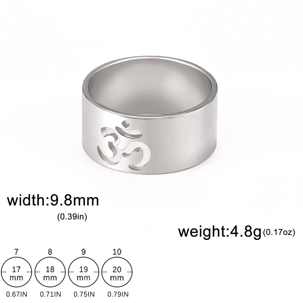 My Shape Yoga Om Symbol Rings Women Stainless Steel Finger Aum Ohm Om Hindu Spiritual Religious Jewelry Amulet Gifts for Men 8