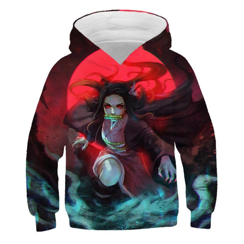 2025 Dětské 3D Mikiny Demon Slayer Módní Podzimní Chlapecká Mikina s Kapucí Manga Kimetsu No Yaiba Chlapci Dívky Svetry 4-14 Let Oblečení