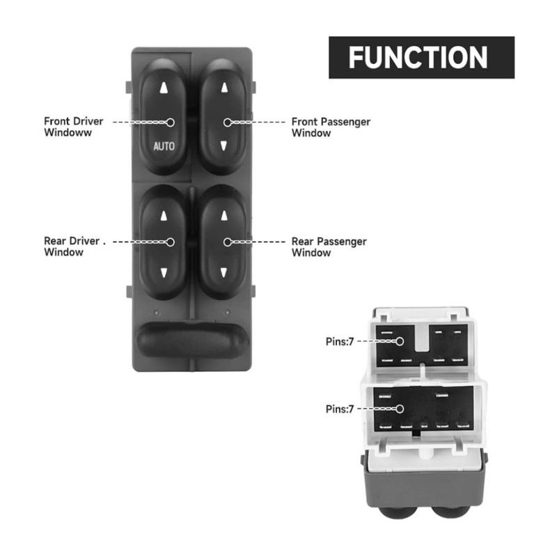 XL1Z14529BA Electric Power Window Switch for Ford F250 F350 F450 F550 F650 F750 Excursion Expedition Lincoln Navigator Blackwood