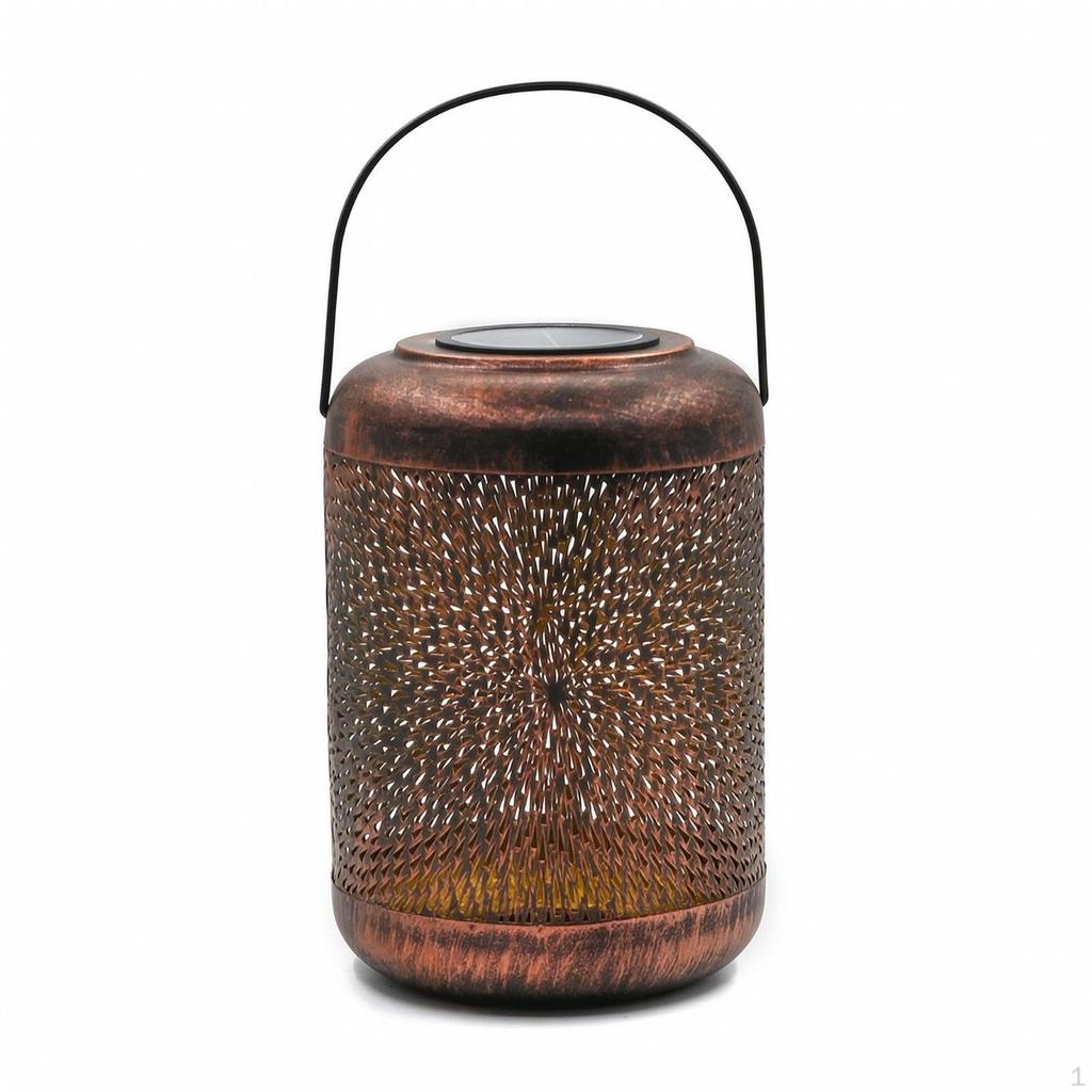 Solar Lanterns with Handle LED Metal Decorative for Garden, Pathway