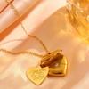 Groothandel Blikopener Liefde Frame Envelop Hart Hanger Bedel Ketting 18k Verguld 304 Roestvrij Staal Dames Delicaat Cadeau Sieraden