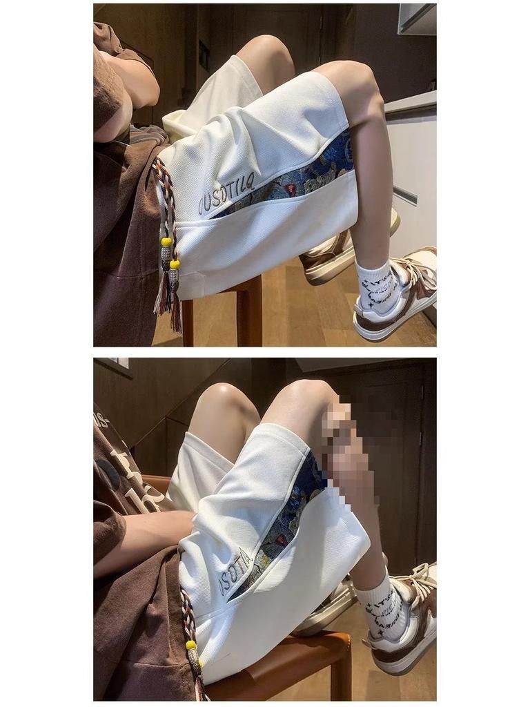 Men's Summer Plus Size Waffle Shorts - Breathable, Loose-Fit Basketball Style Mid-Length Pants