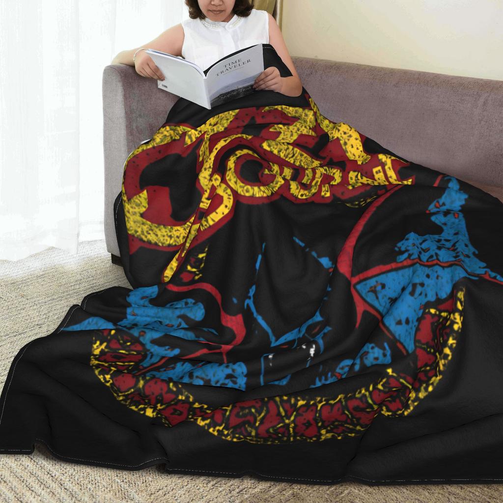 Black Sabbath Ozzy Is Bat Warm Soft Blankets  Travel Plush Throw Blanket Print Living Room Flannel Bedspread Sofa Bed Cover