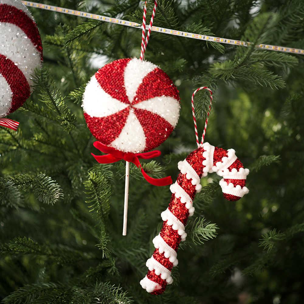 Red & White Candy Cane Ornaments, Christmas Balls, and Decorations Set