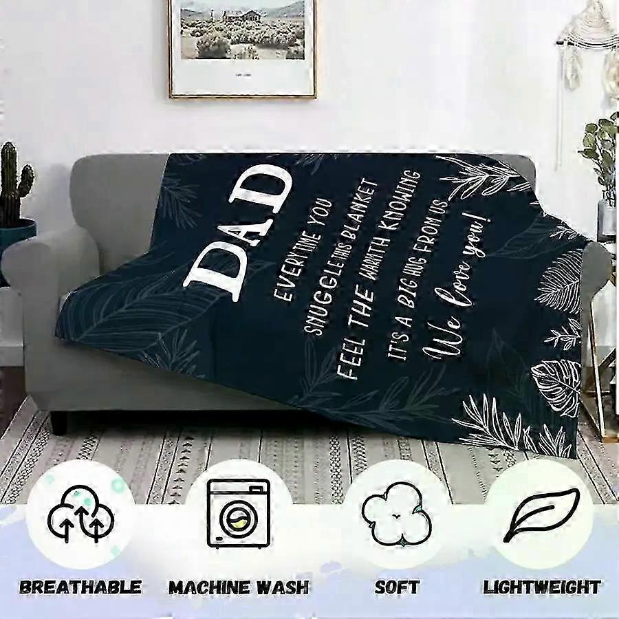 Best Father's Day Gift For Dad From Daughter Son, Soft Flannel Throw Blanket for Dad Fathers
