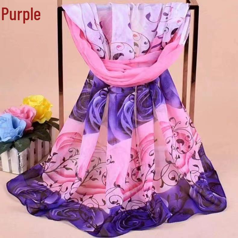 Women's Lightweight Silk Scarf - Spring/Fall Sun Protection, Extra Large Beach Towel & Dance Wrap