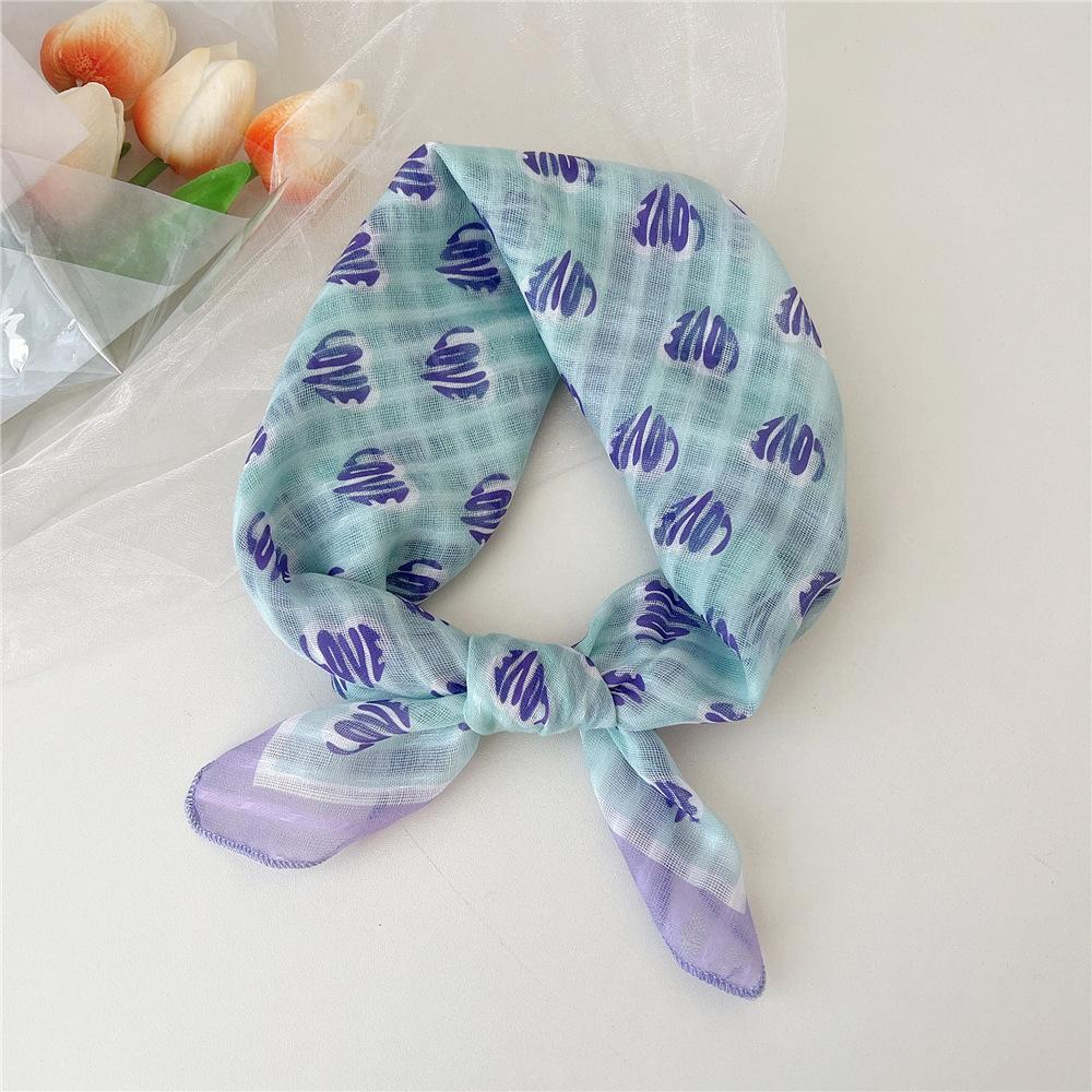 Eșarfă pătrată mică din bumbac și in Eșarfă din mătase Primăvară și toamnă pentru femei Stil nou artistic și versatilă la modă Esarfă cu bentiță cu temperament