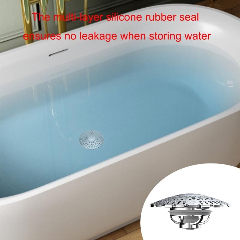 Quick Releases Bathtubs Drain Covers With Detachable Hair Trap Press Type Stoppers for 1.5 To 1.97Inch Drain Use