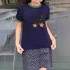 Summer new American dog letter printing design short-sleeved T-shirt women's niche versatile color matching T-shirt