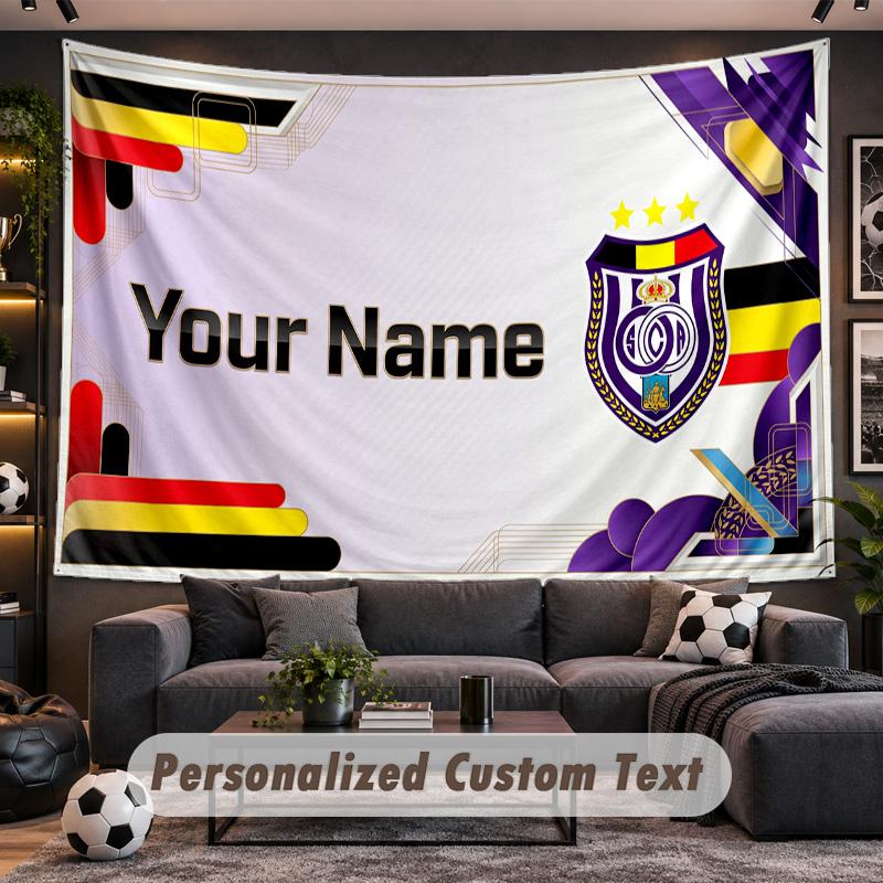 Anderlecht FC logo Personalized Tapestry Support Custom Name, Wall Art Home Decoration