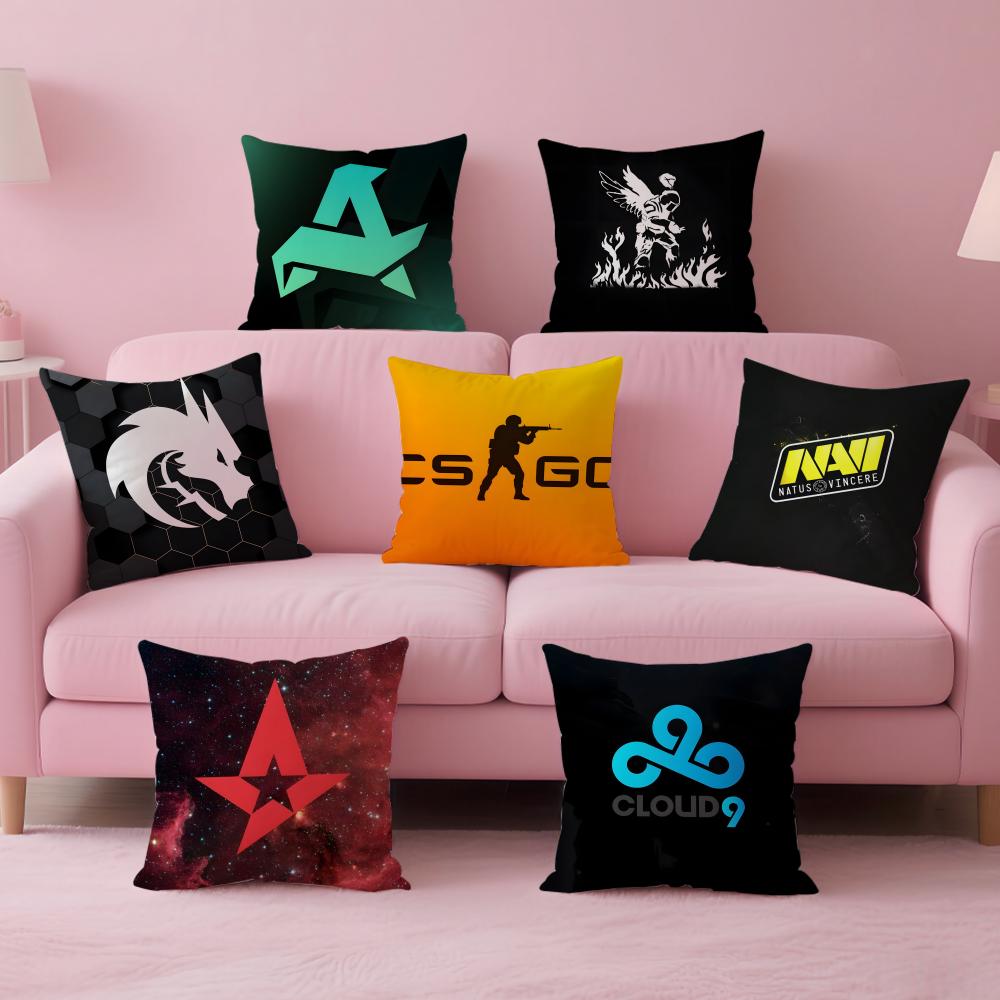 CSGO team logo meme Spirit Falcon Cushion Cover Pillow Case Soft Friendly Fabric Concealed Zipper