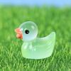 10Pcs Fluorescent Statues Creative Shape Vibrant Color Adorable Appearance Hand-crafted Luminous Tiny Duck Statues Miniature Animal Figures Supplies