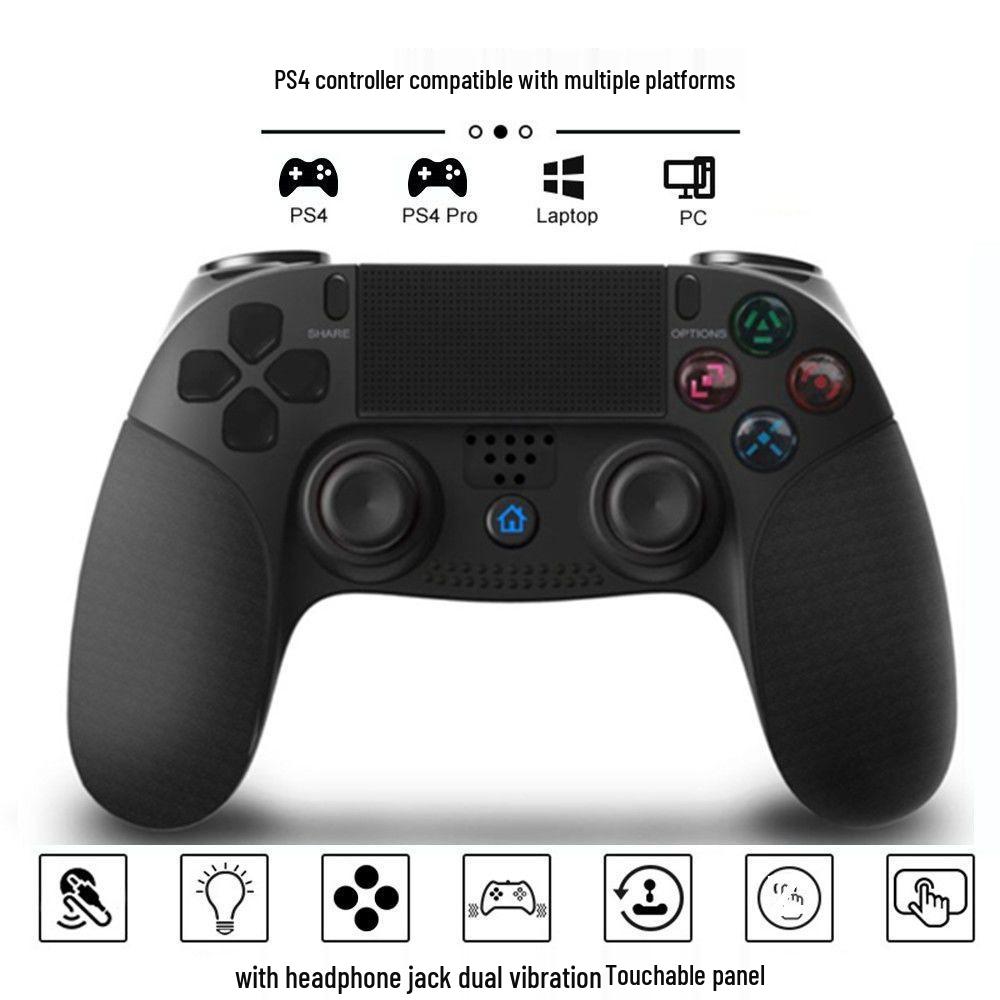 Wireless Bluetooth Game Controller with Dual Vibration for PS4, PS5, PC, and Steam