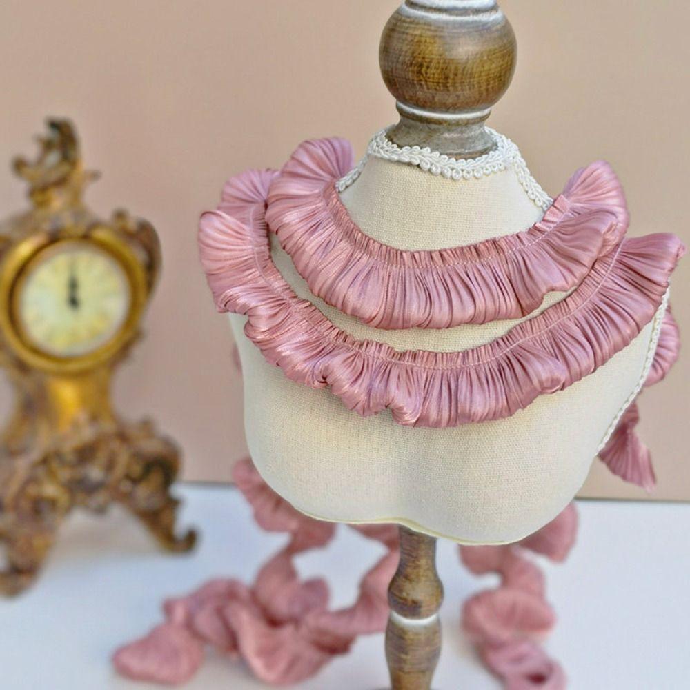 Glitter Ribbon Fabric 5cm*1Yard Ruffle Trim Decoration Lace Fabric  Dolls Clothes