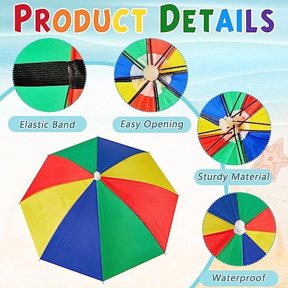 Umbrella Hat For Kids Child Foldable Outdoor Fishing Headwear Cap Head Waterproof Sun Camping Hat Beach Cap Headwear
