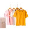 T-shirt da donna a maniche corte con reggiseno integrato, Top in cotone per il tempo libero per Primavera/Estate