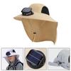 Solar Fan Sun Hat Bucket Wide Brim for Travel Garden Sport Boating Cycling