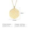 LIKGREAT Flower of Life Pendant Necklace for Women Mandala Chakra Hollow Stainless Steel Charms Jewelry Geometry Amulet Gift