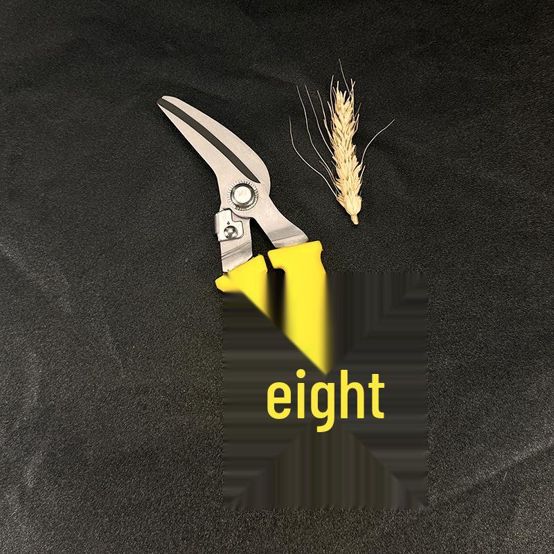 Industrial Grade Pruning & Aviation Shears: Powerful Stainless Steel Garden, Flower, Cable Tray, and Tin Snip Scissors Curved Blade жёлтый