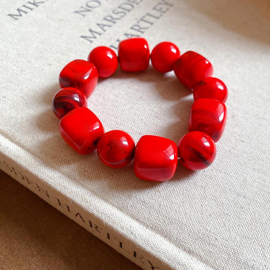 Acrylic Irregular Geometric Beaded Bracelet - European & American Style Hand Chain with Unique Design Sense