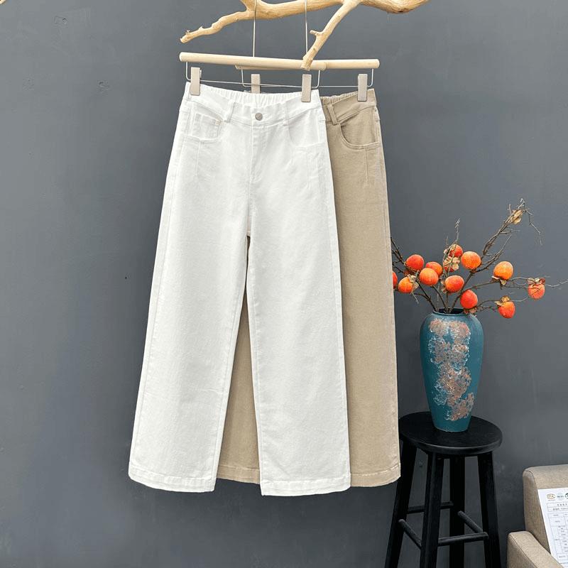 Spring Summer Women's Jeans High Waist Wide-leg Pants Loose Straight-leg Jeans