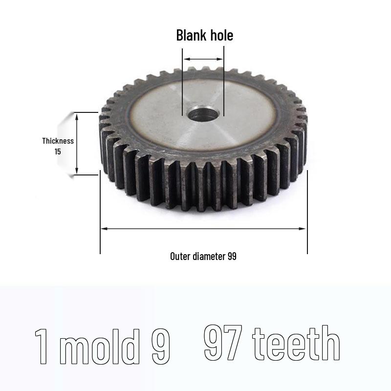 Custom 1 Module Spur Gear, Thickness 15mm, 15-25 Teeth, Non-Standard, National Standard 45 Steel, Ideal for DIY Projects.