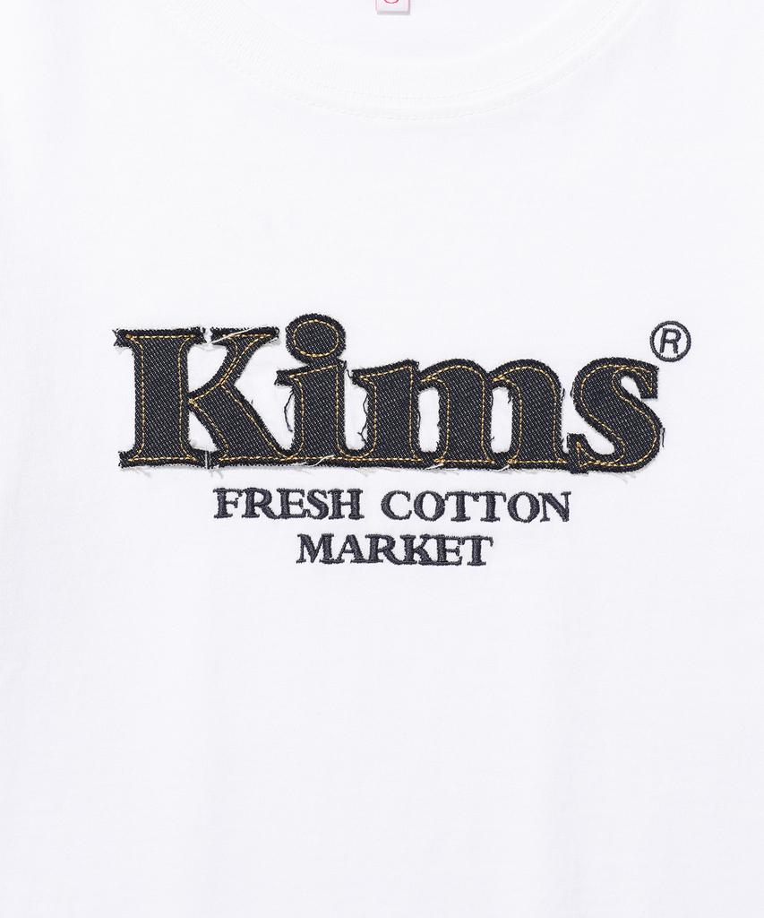 Kimseupeulesikoteunmakes Bam Denim Applique Tee White
