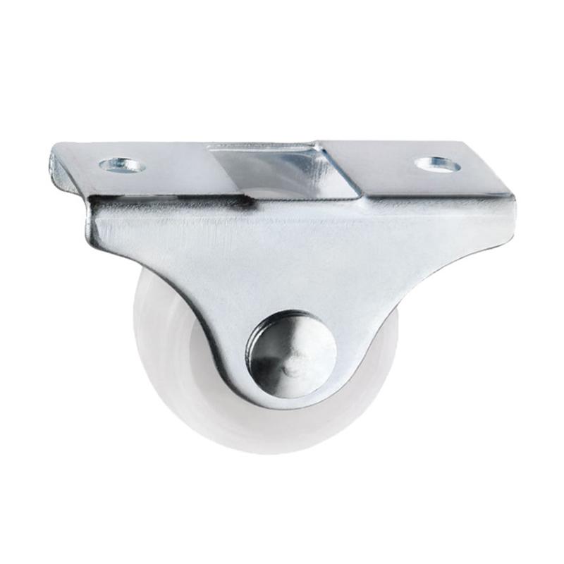 White Rail Fixed Casters Small 1-Way Wheel Furniture Plastic Directional Wheel Wear-resistant Wear-resistant Furniture Casters