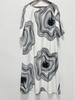 2025 European & American Plus Size Printed Summer Beach Dress: Women's Loose Mid-Length Holiday Style