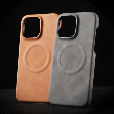 Luxury For Magsafe Wireless Charge Magnetic Case for iPhone 15 14 Plus 13 12 Pro Max Matte Retro Lambskin Leather Soft Cover