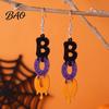 Festival Jewelry Accessories 1 Pair Glitter Halloween BOO Earrings, Sparkly Acrylic Black Purple Orange Fun Festive Party Boo Dangle Drop Earrings for