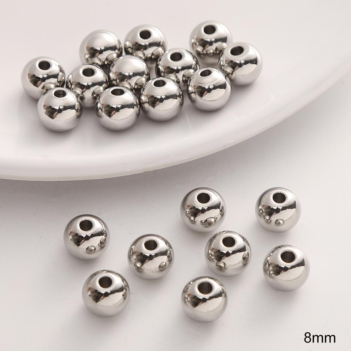 

10-50 шт./пакет Бусины из нержавеющей стали DIY Браслет Ожерелье Серьги Ювелирные Изделия Аксессуары 8mm 20pcs/bag